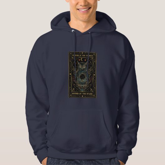 Cosmic Oracle Owl • Mystical Celestial Hoodie (Voorkant)