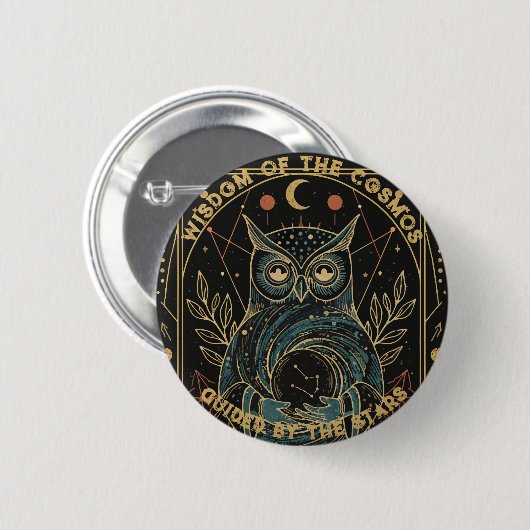 Cosmic Oracle Owl • Mystical Celestial  Ronde Button 5,7 Cm (Voorkant /achterkant)