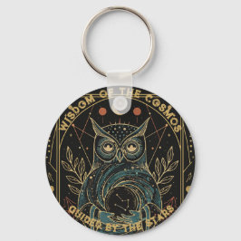 Cosmic Oracle Owl • Mystical Celestial  Sleutelhanger