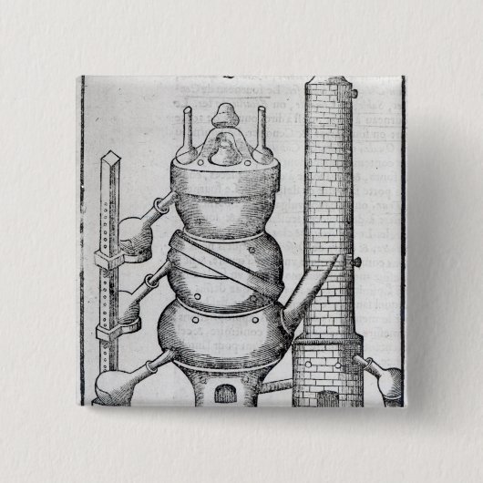 Cosmic Oven Vierkante Button 5,1 Cm (Voorkant)
