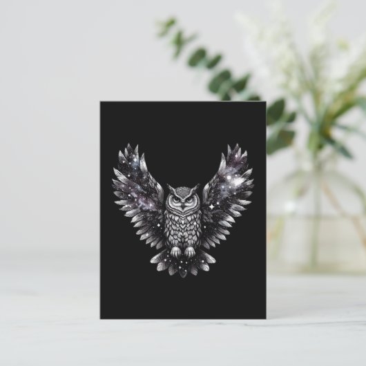 Cosmic Owl Majesty Briefkaart (Staand voorkant)