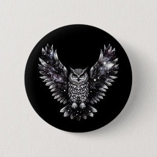 Cosmic Owl Majesty Ronde Button 5,7 Cm