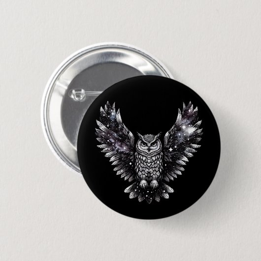 Cosmic Owl Majesty Ronde Button 5,7 Cm (Voorkant /achterkant)