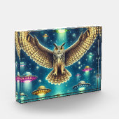 Cosmic Owl Nightscape - UFO's in de lucht Fotoblokken (Links)