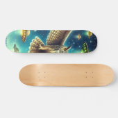 Cosmic Owl Nightscape - UFO's in de lucht Persoonlijk Skateboard (Horizontaal)