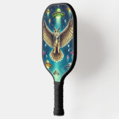 Cosmic Owl Nightscape - UFO's in de lucht Pickleball Paddle (Links)