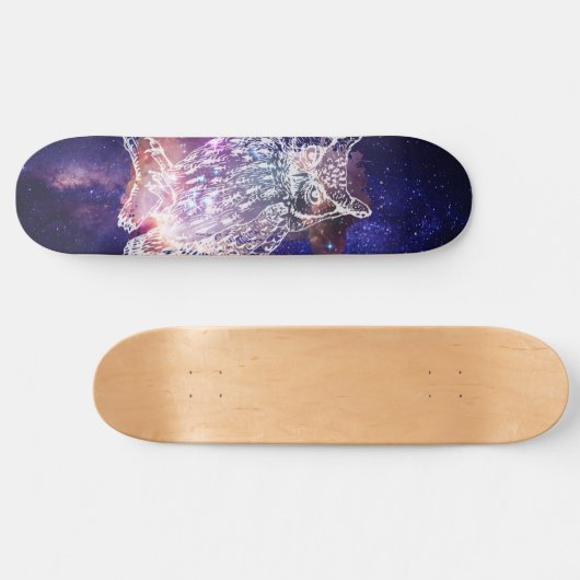 Cosmic Owl Persoonlijk Skateboard (Horizontaal)