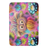 Cosmic Owl Trippy Hippie Psychedelic Origineel Badmat (Voorkant Verticaal)