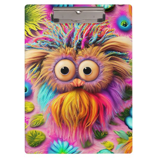 Cosmic Owl Trippy Hippie Psychedelic Origineel Klembord (Voorkant)