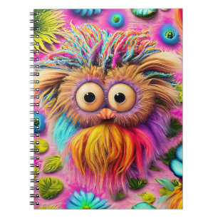 Cosmic Owl Trippy Hippie Psychedelic Origineel Notitieboek