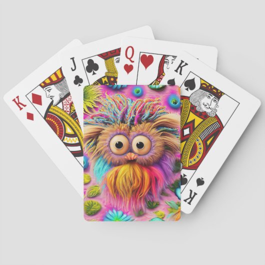 Cosmic Owl Trippy Hippie Psychedelic Origineel Pokerkaarten (Achterkant)