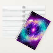 Cosmic Paars Blue en Gold Exploding Fun Galactic Notitieboek (Binnen)