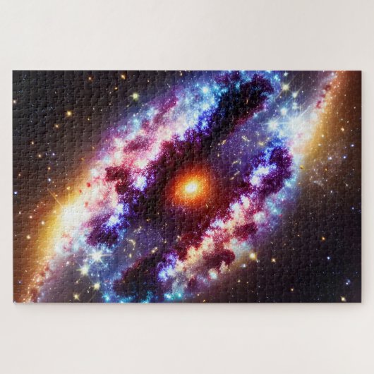 Cosmic Paars Blue Nebula Gas Clouds Galactic Legpuzzel (Horizontaal)