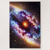 Cosmic Paars Blue Nebula Gas Clouds Galactic Legpuzzel (Verticaal)