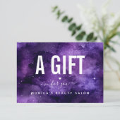 Cosmic Paars Galaxy Night Sky Beauty Salon Makeup (Staand voorkant)