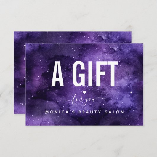 Cosmic Paars Galaxy Night Sky Beauty Salon Makeup (Voorkant / Achterkant)