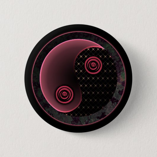Cosmic Paars Yin Yang Ronde Button 5,7 Cm (Voorkant)