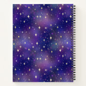 Cosmic Paarse Galaxy Stars Compositie Notitieboek (Achterkant)