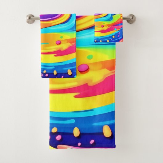 Cosmic Paint Swirls Bad Handdoek (Insitu)