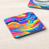 Cosmic Paint Swirls Bier Onderzetter (Linkerzijde)