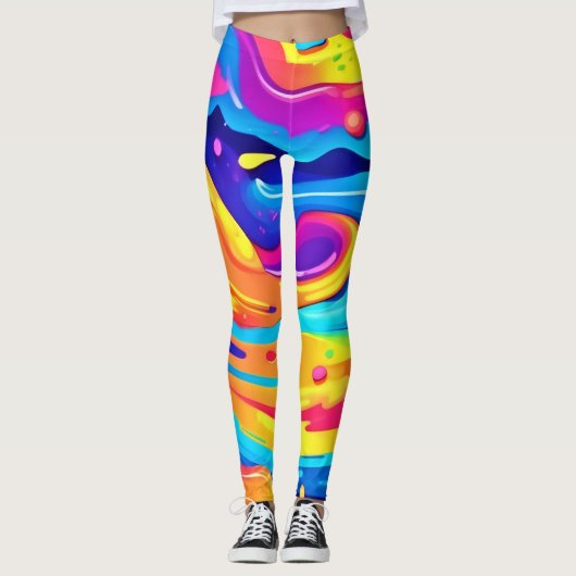 Cosmic Paint Swirls Leggings (Voorkant)