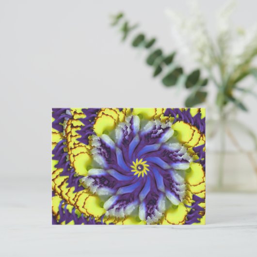 Cosmic Pansy Abstract Briefkaart (Staand voorkant)