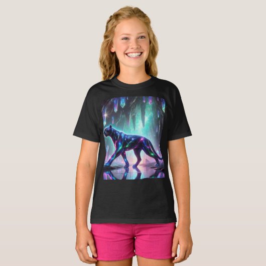 Cosmic Panther Crystal Cave T-shirt T-shirt Design (Voorkant volledig)