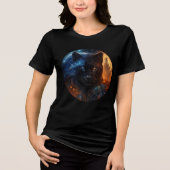 Cosmic Panther – Day and Night Fantasy Art Tri-Blend Shirt (Voorkant)
