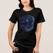 Cosmic Panther with Glowing Blue Eyes Tri-Blend Shirt (Voorkant)