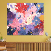 Cosmic Party Abstract Explosion Canvas Afdruk (Insitu (Woonkamer))