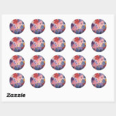 Cosmic Party Abstract Explosion Ronde Sticker (Vel)