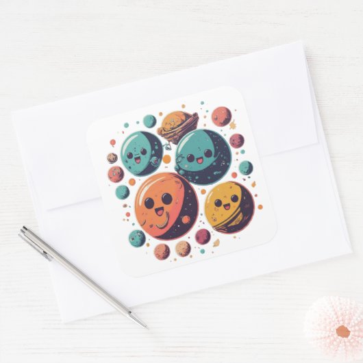 Cosmic Party Planets Sticker (Envelop)