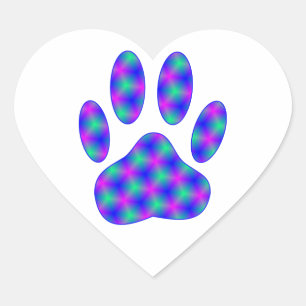 Cosmic Paw-afdrukken Hart Sticker