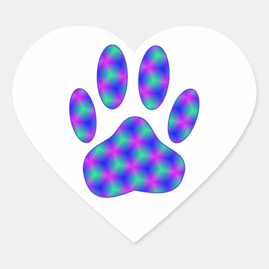 Cosmic Paw-afdrukken Hart Sticker (Voorkant)