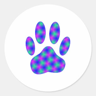Cosmic Paw-afdrukken Ronde Sticker