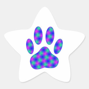 Cosmic Paw-afdrukken Ster Sticker