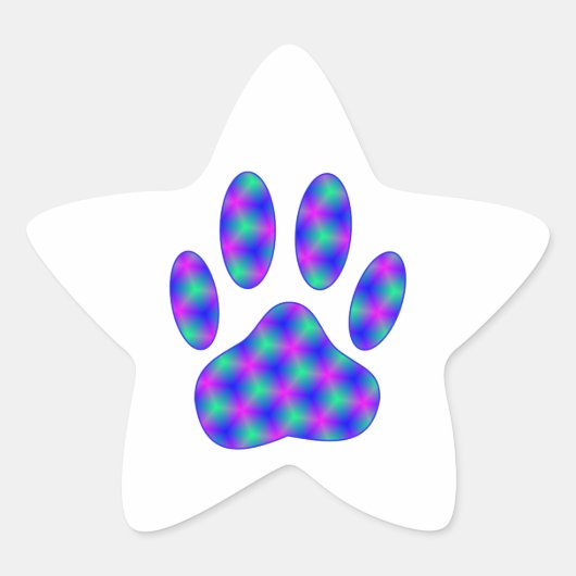 Cosmic Paw-afdrukken Ster Sticker (Voorkant)