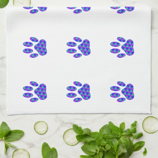 Cosmic Paw-afdrukken Theedoek (Gevouwen)