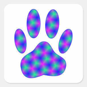 Cosmic Paw-afdrukken Vierkante Sticker