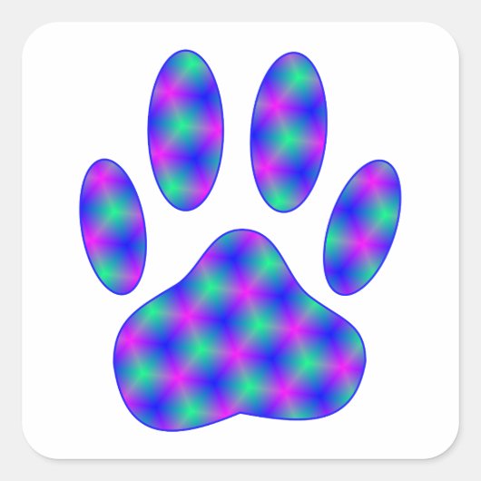 Cosmic Paw-afdrukken Vierkante Sticker (Voorkant)