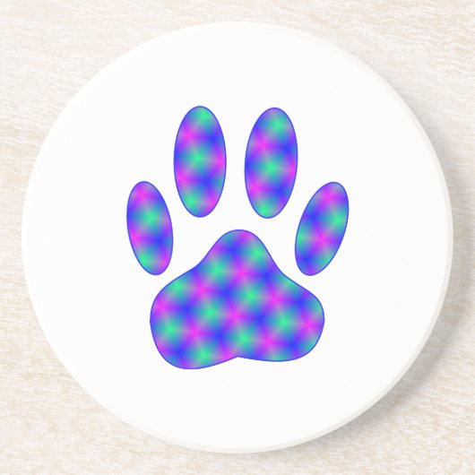 Cosmic Paw-afdrukken Zandsteen Onderzetter (Voorkant)