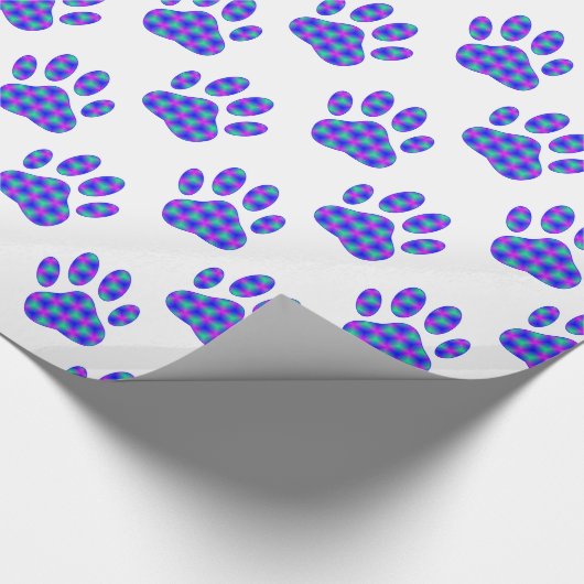 Cosmic Paw Print Pattern Cadeaupapier (Hoek)