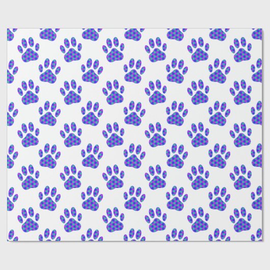 Cosmic Paw Print Pattern Cadeaupapier (Vlak)
