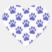 Cosmic Paw Print Pattern Hart Sticker (Voorkant)