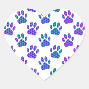 Cosmic Paw Print Pattern Hart Sticker
