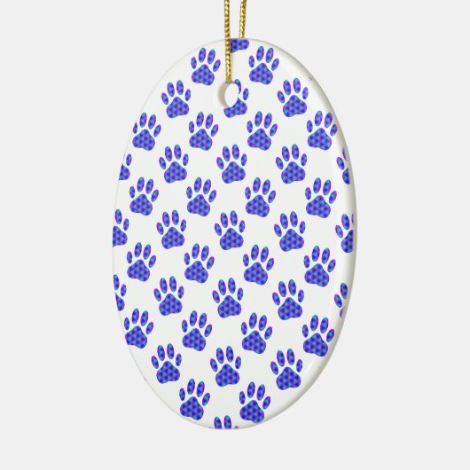 Cosmic Paw Print Pattern Keramisch Ornament (Links)