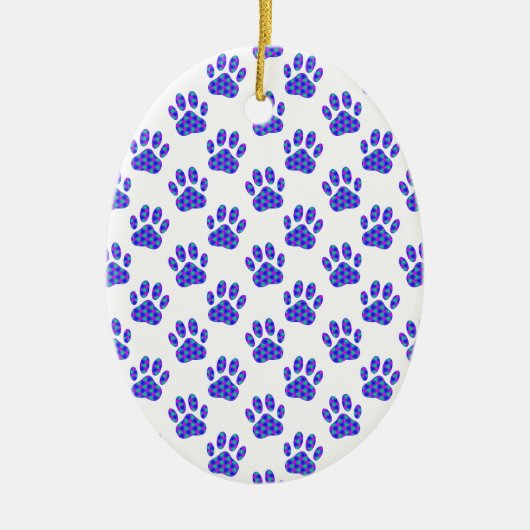 Cosmic Paw Print Pattern Keramisch Ornament (Voorkant)