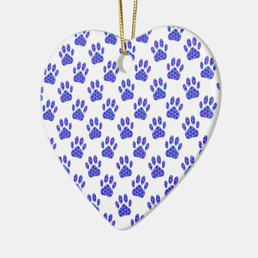 Cosmic Paw Print Pattern Keramisch Ornament (Links)