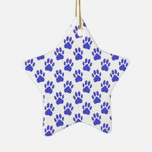 Cosmic Paw Print Pattern Keramisch Ornament (Rechts)