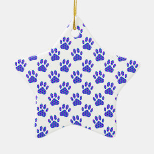 Cosmic Paw Print Pattern Keramisch Ornament